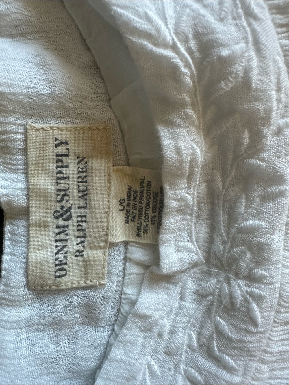 Denim & Supply Ralph Lauren White Lace-Trim tier Maxi Dress boho Large discontin - Picture 10 of 16